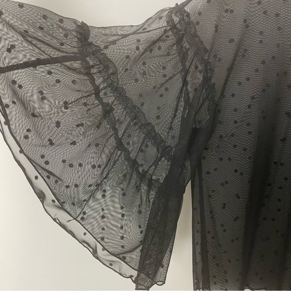 Express Sheer Polkadot Blouse in Black Size Small - Picture 4 of 6